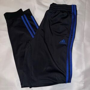 Adidas Black Pants with Vibrant Blue Accents